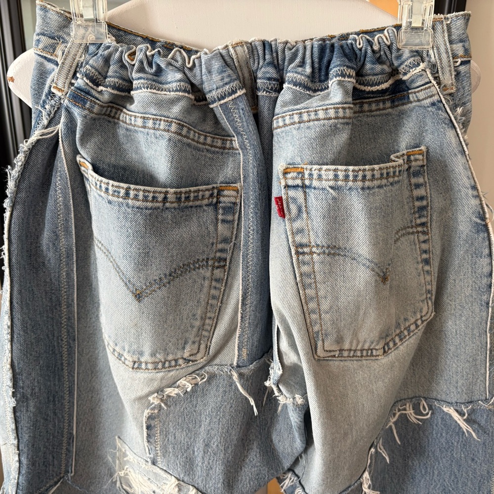 MAGNOLIA PEARL Original OOAK LEVI’S 501 Jeans Patched Drop Crotch Distressed - Picture 6 of 13